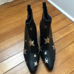 Snakeskin Star Booties (never worn before)